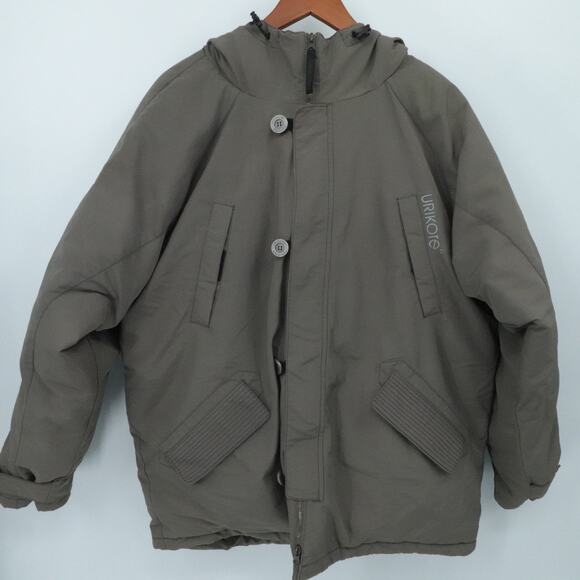 Heavyweight Snow Winter Jacket Mens Grey XL Hooded Down Filled Feather Urikore - Picture 1 of 12